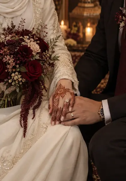 Burgundy Romance invitation for Ayesha & Hamza